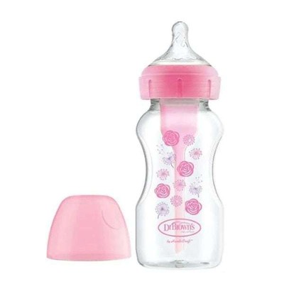 Dr Brown's Wide Neck Bottle Plastic OPTIONS+ Pink 