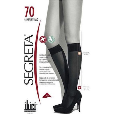 SEGRETA Classic 00114 Κάλτσες Κάτω Γόνατος 70 Den 11/14 mmHg Nero