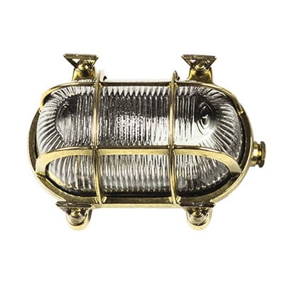 Brass Wall Light With 4 Screws 18X13cm Ε27 Ip64