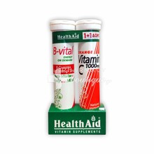 Health Aid Σετ B-vital - Βερύκοκο, 20 eff. tabs & Δώρο Vitamin C 1000mg - Πορτοκάλι, 20 eff. tabs