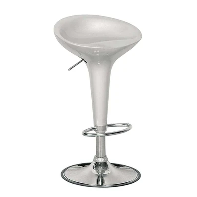 Disco Σκαμπό Bar, Βάση Χρώμιο, abs Silver, Ύψος Ρυ