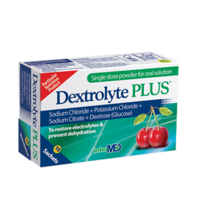 DEXTROLYTE Plus Συμπλήρωμα Διατροφής Για Αναπλήρωση Ηλεκτρολυτών & Πρόληψη Αφυδάτωσης x10 Φακελάκια