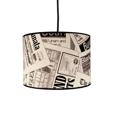 Pendant Light 1 Light Cylinder Newspaper 1Xε27