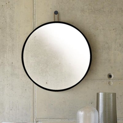 Καθρέπτης μπάνιου τοίχου στρογγυλός μαύρο περίγραμ