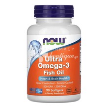 Now Ultra Omega-3 Fish Oil 500 EPA / 250 DHA - Καρδιαγγειακό, 90 softgels