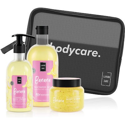 LAVISH CARE Bodycare Banana Shower Gel 500ml & Hand&Body Cream 300ml & Body Scrub 250 ml 