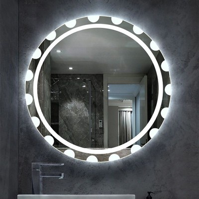 Καθρέπτης μπάνιου στρογγυλός Φ70 ή Φ80 φωτιζόμενος