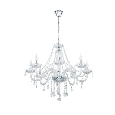 Pendant Light Chandelier Basilano White With Cryst