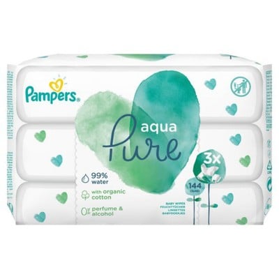 Pampers Pure Baby Wipes 2 + 1 Gift (3x48)