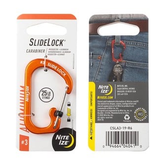 Carabiner Αλουμινίου SlideLock, Πορτοκαλί, Size 3