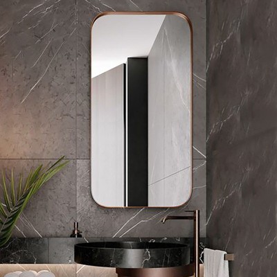 Καθρέπτης μπάνιου τοίχου 45x90 μεταλλικός χρώμα χα