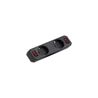 Adapter 2 Ways with 2 Switches Black