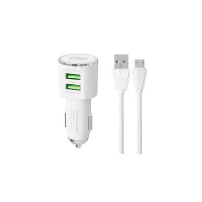 Fast Car Charger With 2 USB Ports With 1m USB To T