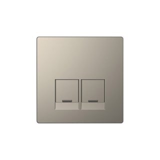Merten D Plate 2xRJ45 Nickel MTN4572-6050