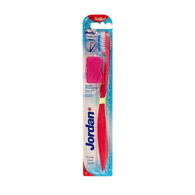 Jordan - Clinic Gentle Gum protector Soft Οδοντόβουρτσα - 1τμχ (μπλε,πράσινο,κόκκινο)