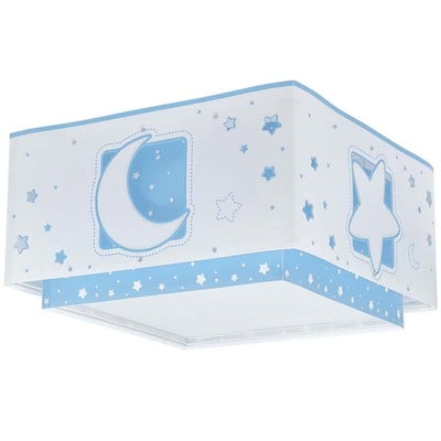 Kid'S Blue Ceiling Light Moonlight 2Xe27 15W