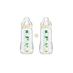 Mam Easy Active Baby Bottle Μπιμπερό Με Θηλή Σιλικόνης 4+ Μηνών Άσπρο 2x330ml