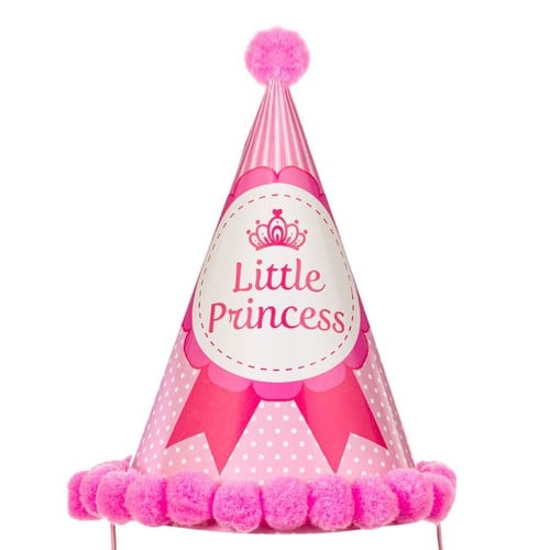 Kapele party little princess roze 18 cm