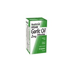 Health Aid Garlic Oil 2mg Odourless Vegetarian Συμπλήρωμα Διατροφής Έλαιο Σκόρδου Σε Άοσμη Κάψουλα 30 κάψουλες