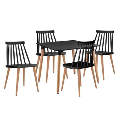 Lavida-art Τραπεζαρία: Τραπέζι 80x80 Οξιά/mdf + 4 