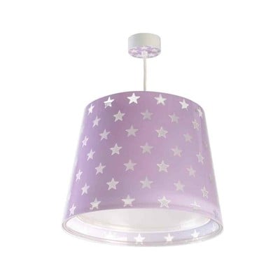 Kids Purple Pendant Ceiling Light Stars With Fluor