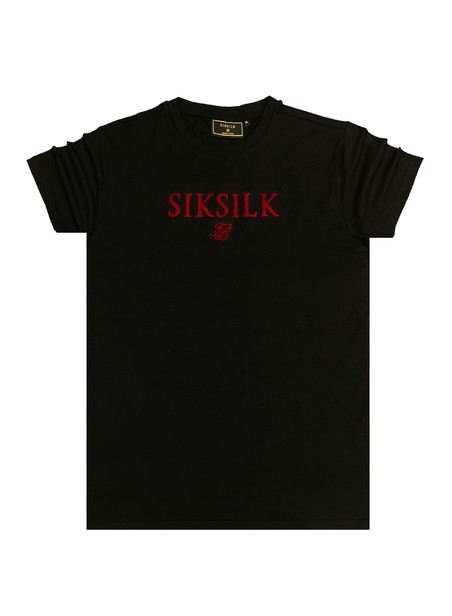 SikSilk Brushed Logo Gym Tee - Black