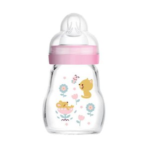 MAM Feel Good Glass Bottle with Silicone Nipple fo