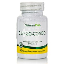 Natures Plus Ginkgo Combo - Μνήμη, 60 veg. caps