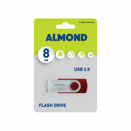 ALMOND FLASH DRIVE USB 8GB TWISTER ΚΟΚΚΙΝΟ