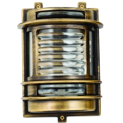 Brass Wall Light Antique Height:22cm Ε27 Ip64