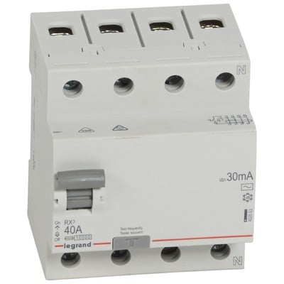 Rx3 Ρελέ Διαρροής AC 4Π 30MA 40A