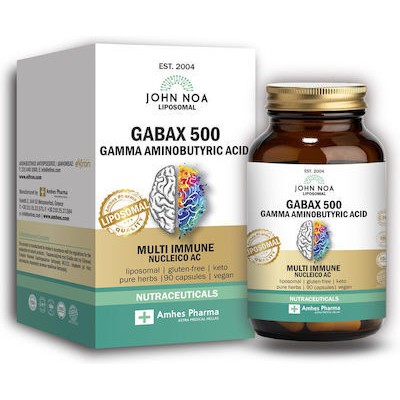 JOHN NOA Gabax 500 Gamma Aminobutyric Acid Για Την Ενίσχυση & Υποστήριξη Του Κεντρικού Νευρικού Συστήματος 90 Κάψουλες