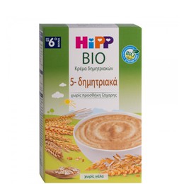 Hipp Bio Κρέμα 5-Δημητριακών 6m+ Χωρίς Ζάχαρη 200gr