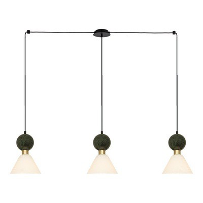 Pendant Light 3XEX14 15W Brass Green Marble