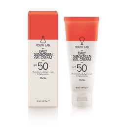 Youth Lab. Daily Sunscreen Gel Cream Spf 50, Αντιηλιακό Kρεμοτζέλ Προσώπου με Χρώμα, Λιπαρό Δέρμα 50ml