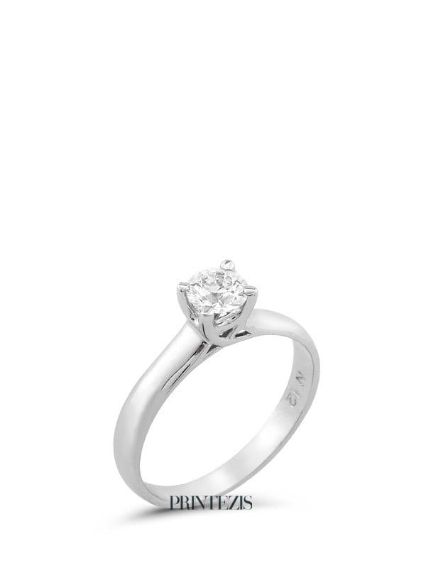 Solitaire Ring White Gold K18 with Diamond 0,70ct