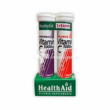 Health Aid Σετ Vitamin C 1000mg - Φραγκοστάφυλο, 20 eff. tabs & Δώρο Vitamin C 1000mg - Πορτοκάλι, 20 eff. tabs