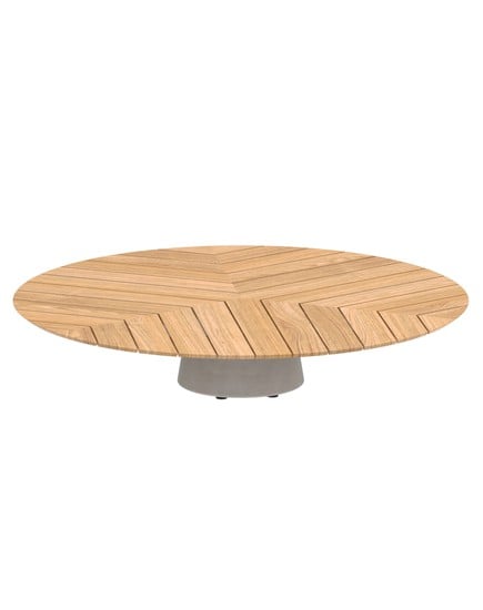 CONIX LOW LOUNGE TABLE WITH TEAK TOP D160xH35cm