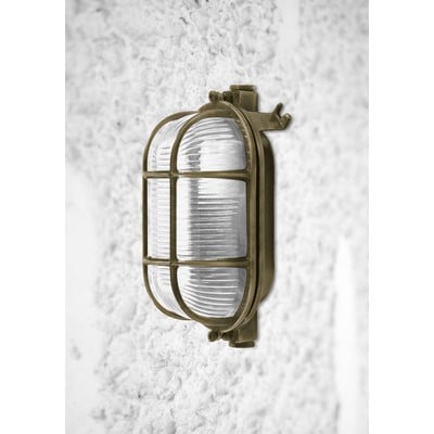 Brass Wall Light N.1700 Oval Ip64 60W Antique