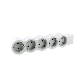 Socket Outlet Standard 5-Way White/Gray