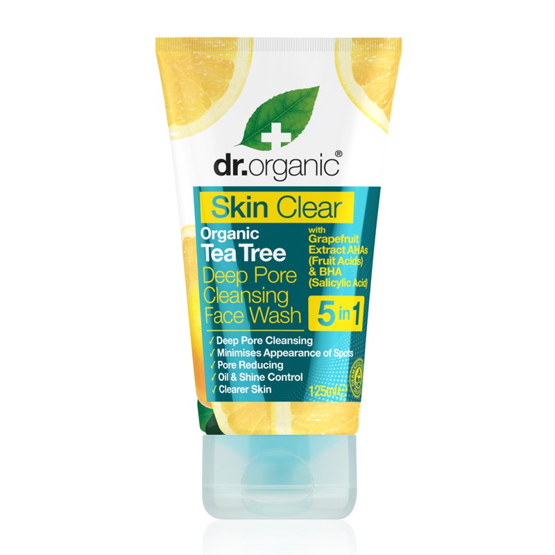 Skin Clear Organic Tea Tree Deep Pore Cleansing Face Wash 
