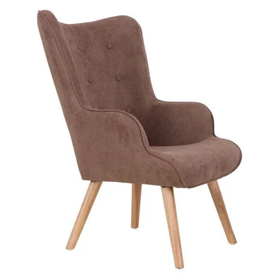 Armchair Dark Brown Fabric 69x76x97cm ZWW Maron Bu