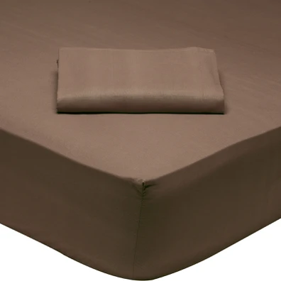 Das Home Σεντονι Ημιδιπλο με Λαστιχο Coffee Brown 