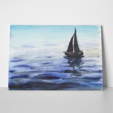 Watercolor sea boat black blue 1120428332 a