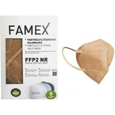 FAMEX Particle Filtering Half NR Μάσκα Προστασίας FFP2 Μπεζ 100 Τεμάχια 10x10