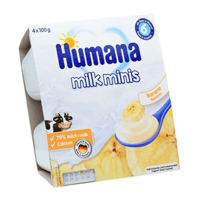 Humana Eπιδόρπιο Γιαουρτιού με Μπανάνα 6M+, 4x100g