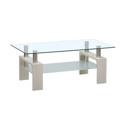 Τραπεζάκι Σαλονιού Γυαλί/ MDF/ INOX 110x60x45cm Ca