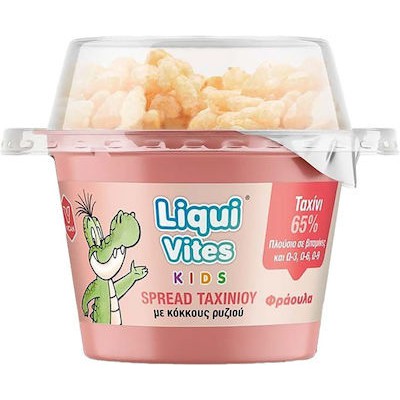 VICAN Ταχίνι Liqui Vites Kids Spread Με Κόκκους Ρυζιού & Φράουλα 44gr