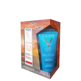 Vichy Summer Box 24 με Capital Soleil Anti-Ageing 3-in-1 Αντηλιακό Προσώπου SPF50, 50ml & Δώρο Ideal Soleil Soothing After-Sun Milk Γαλάκτωμα για Μετά τον Ήλιο, 100ml, 1σετ