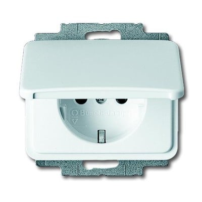 Single Socket Outlet White With Cover 20 Euk-24G A